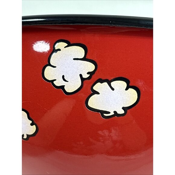 Crow Canyon Home Enamel Popcorn Bowls Red Ceral Bowls Set of 2 - Picture 3 of 7